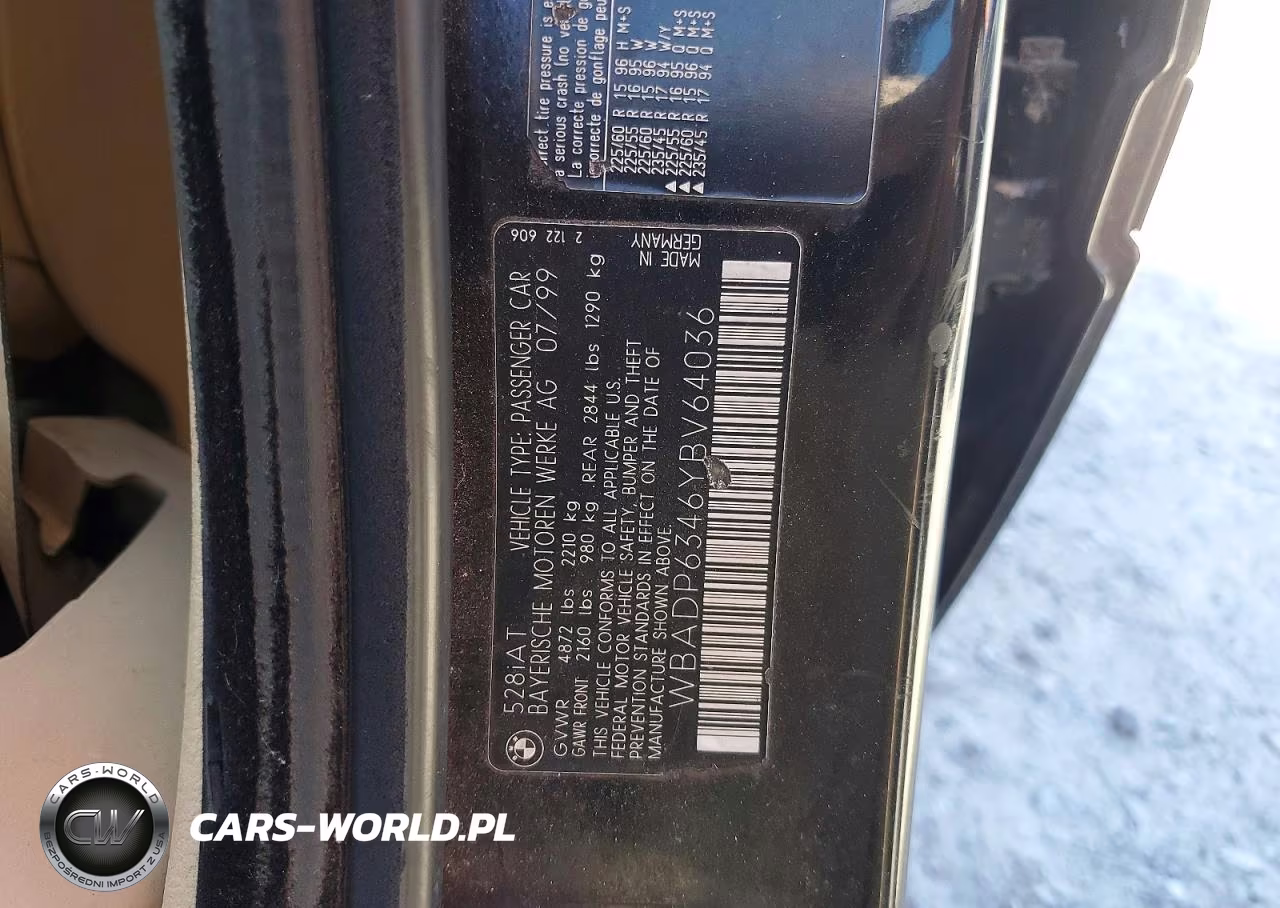 2000 BMW 528 It Automatic VIN:WBADP6346YBV64036 - 12