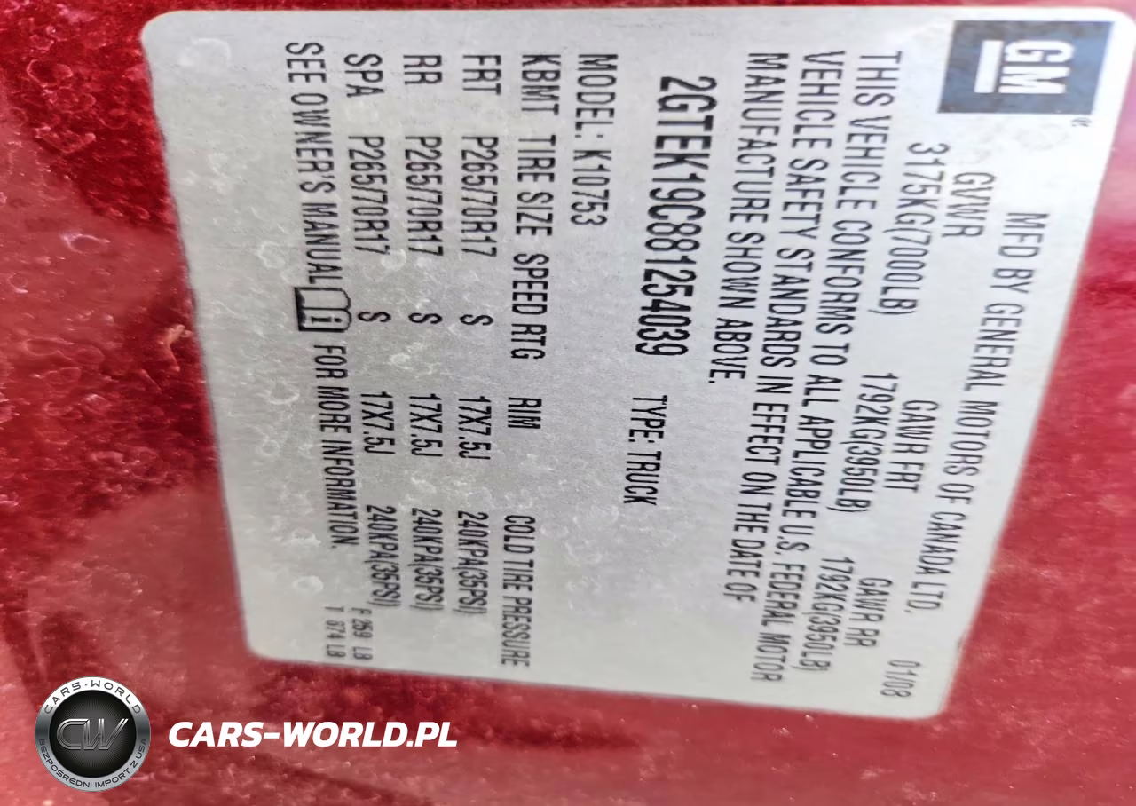 2008 GMC Sierra K1500 VIN:2GTEK19C881254039 - 12