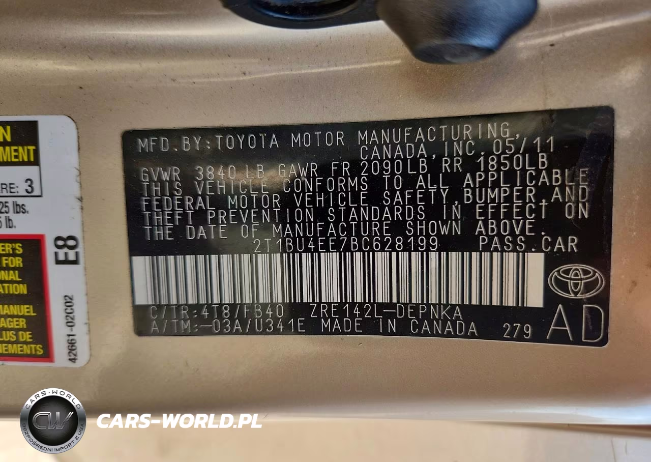 2011 Toyota Corolla Le VIN:2T1BU4EE7BC628199 - 12