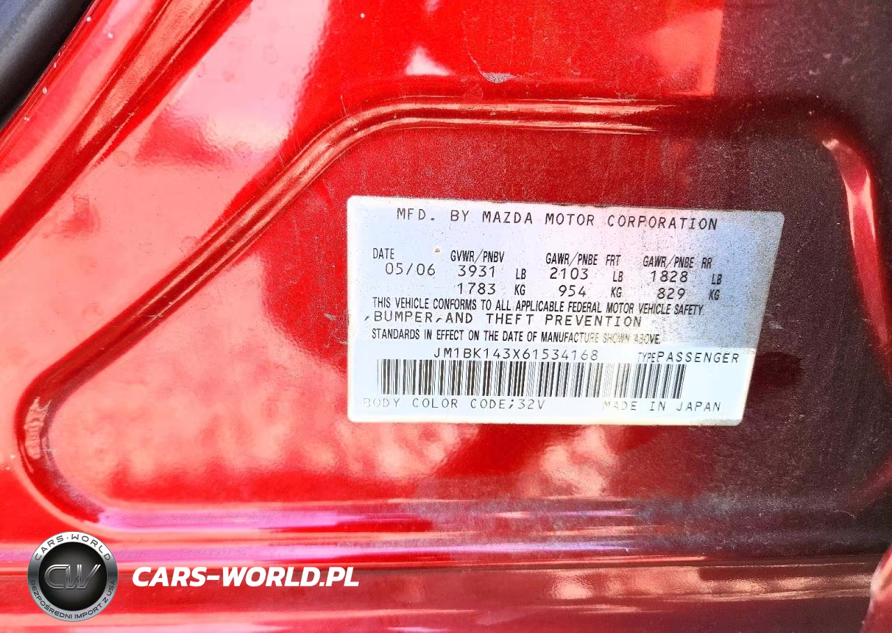 2006 Mazda 3 Hatchback VIN:JM1BK143X61534168 - 12