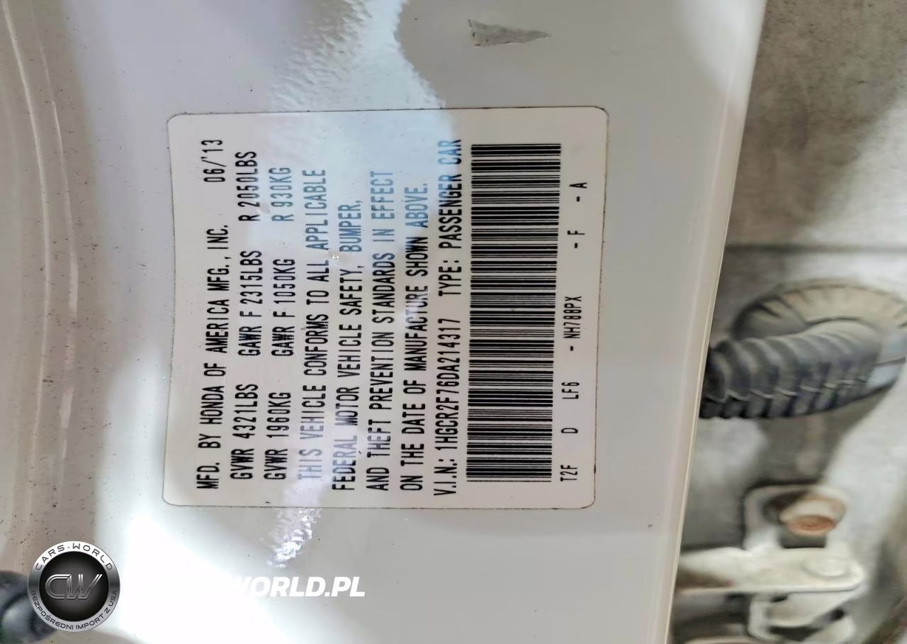 2013 Honda Accord Ex VIN:1HGCR2F76DA214317 - 12