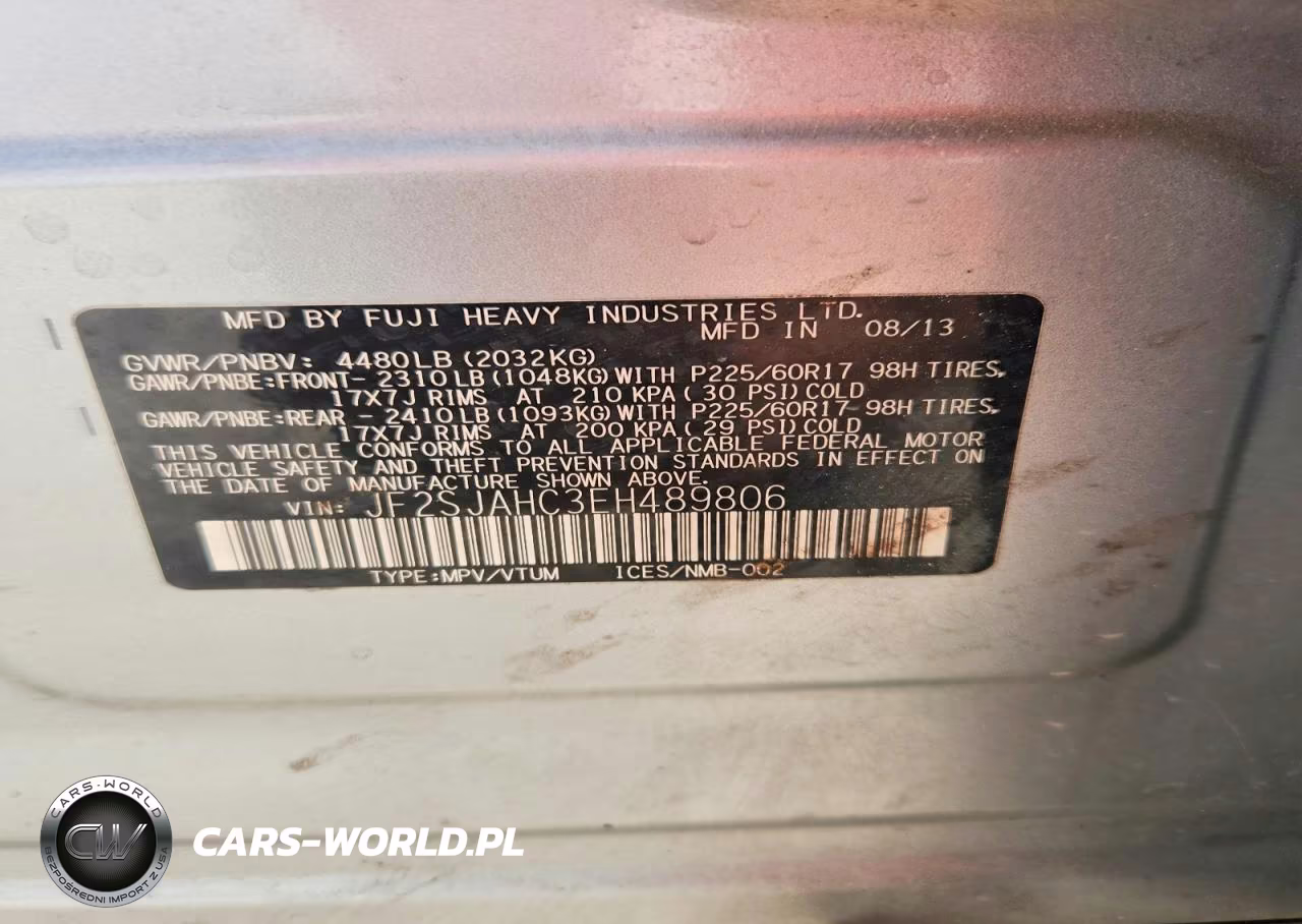 2014 Subaru Forester 2.5I Limited VIN:JF2SJAHC3EH489806 - 12