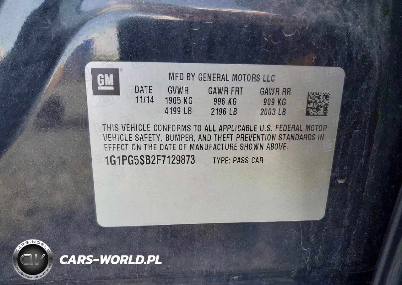 2015 Chevrolet Cruze Ltz VIN:1G1PG5SB2F7129873 - 12