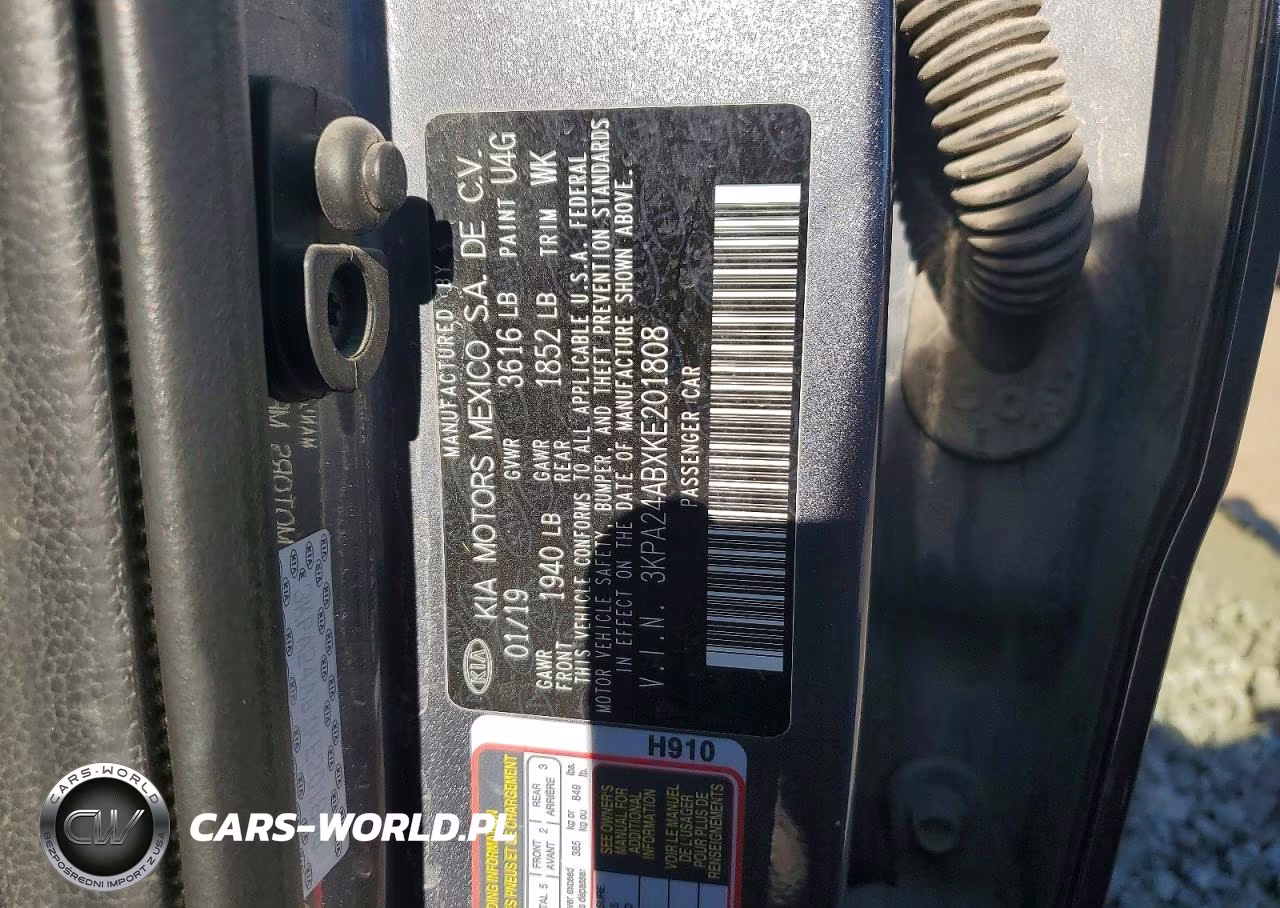 2019 Kia Rio S VIN:3KPA24ABXKE201808 - 12