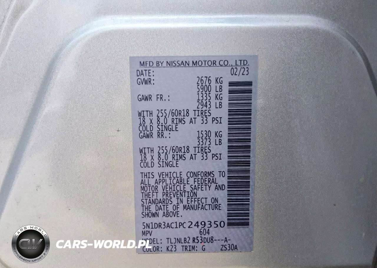 2023 Nissan Pathfinder S 4Wd VIN:5N1DR3AC1PC249350 - 13