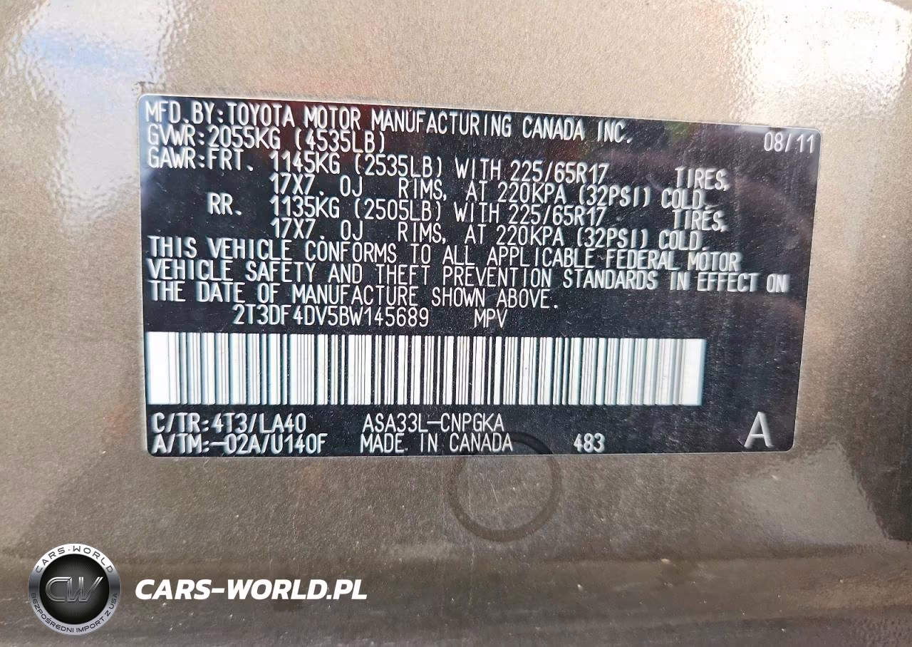 2011 Toyota Rav4 Limited VIN:2T3DF4DV5BW145689 - 13