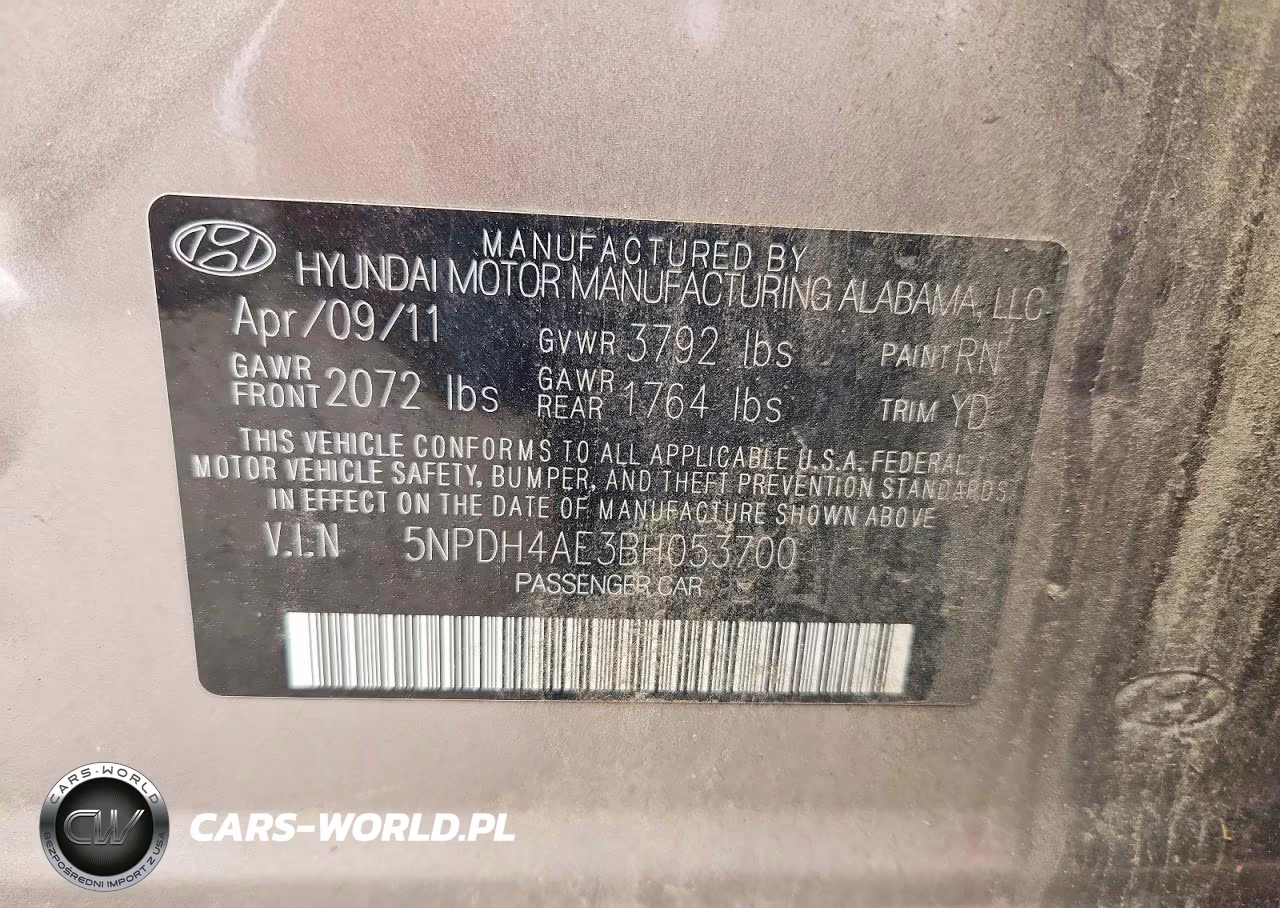 2011 Hyundai Elantra Gls VIN:5NPDH4AE3BH053700 - 13