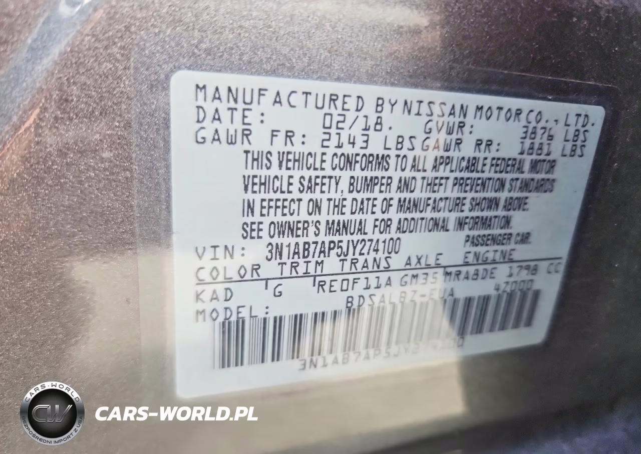 2018 Nissan Sentra S VIN:3N1AB7AP5JY274100 - 12