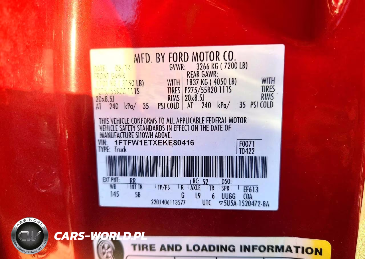 2014 Ford F150 Supercrew VIN:1FTFW1ETXEKE80416 - 12