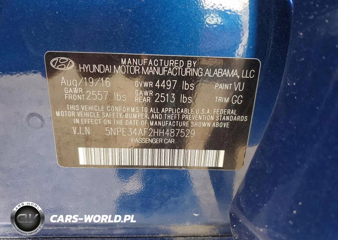 2017 Hyundai Sonata Sport VIN:5NPE34AF2HH487529 - 12