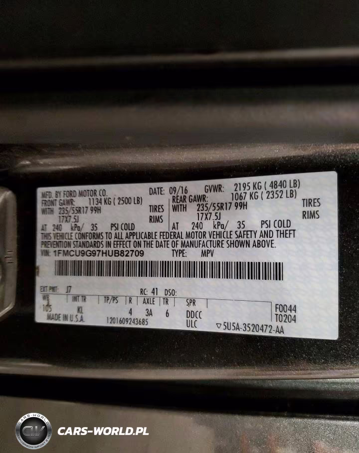 2017 Ford Escape Se VIN:1FMCU9G97HUB82709 - 13