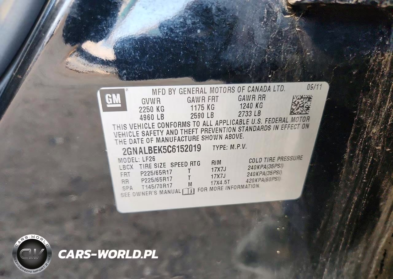 2012 Chevrolet Equinox Ls VIN:2GNALBEK5C6152019 - 12