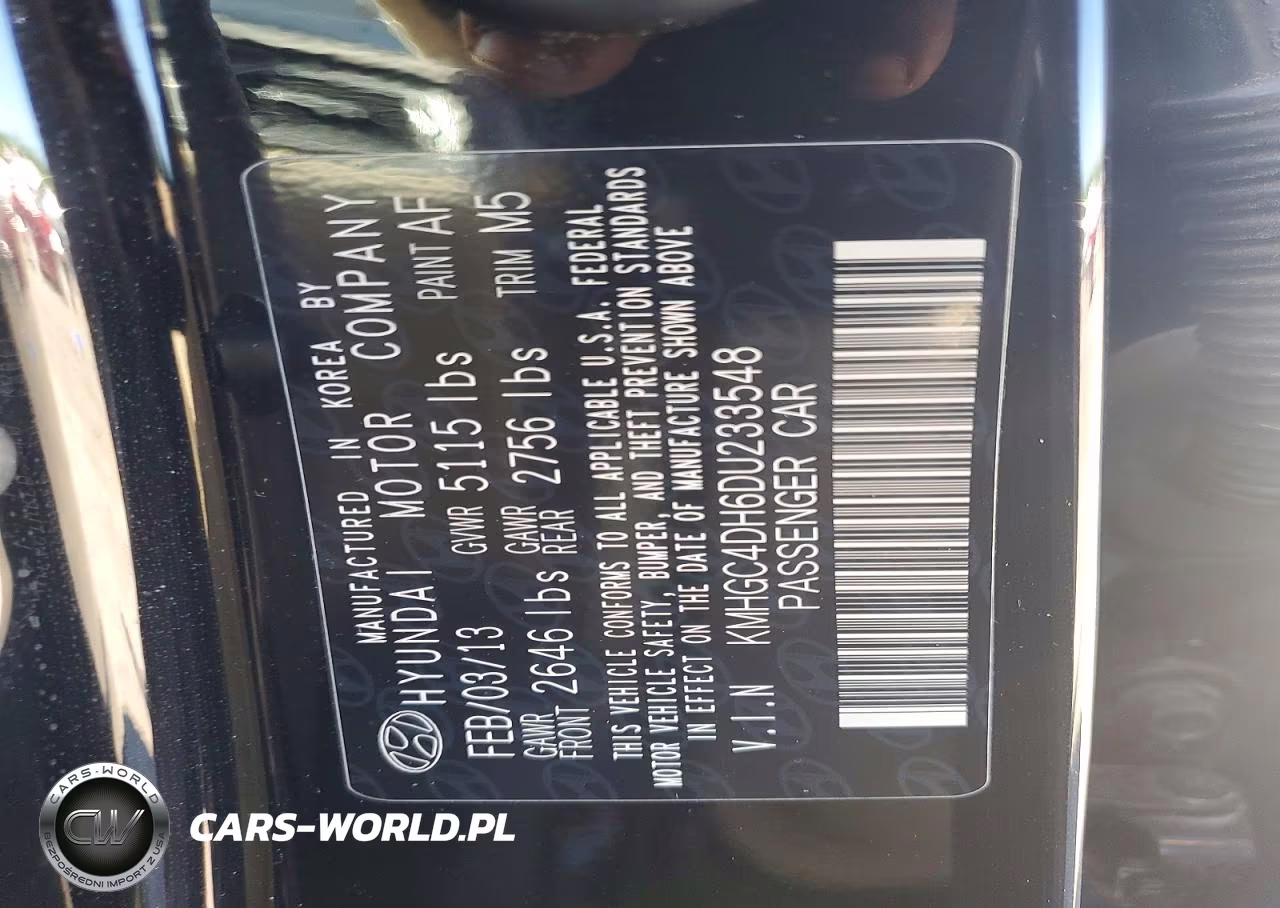 2013 Hyundai Genesis 5.0L VIN:KMHGC4DH6DU233548 - 12