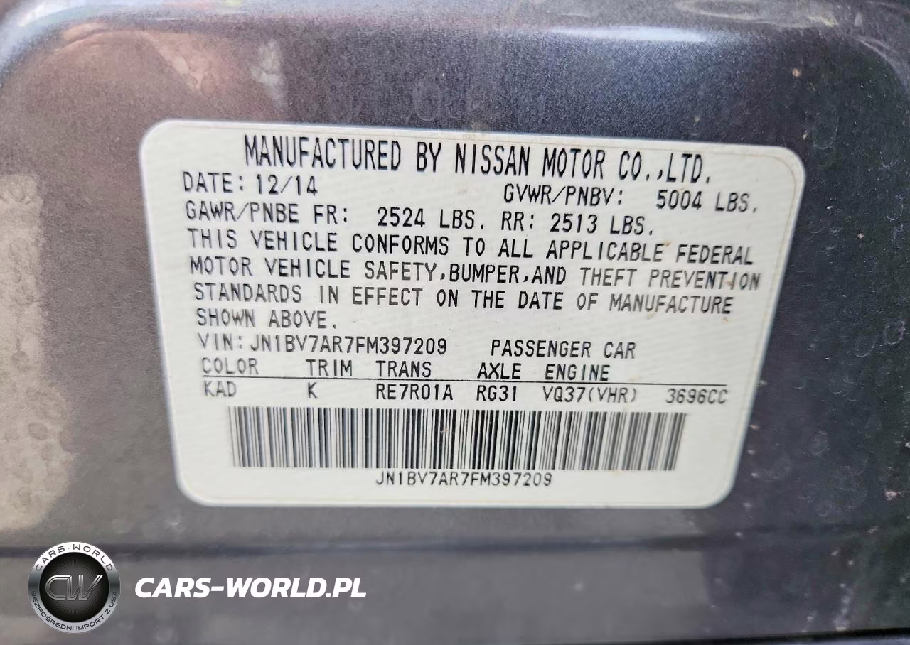 2015 Infiniti Q50 Sport VIN:JN1BV7AR7FM397209 - 12