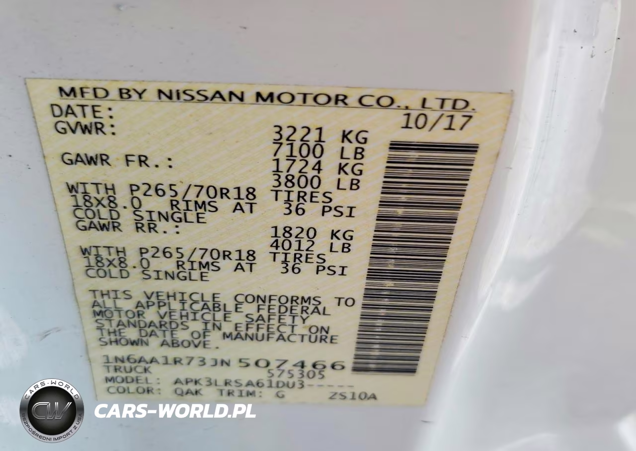 2018 Nissan Titan S VIN:1N6AA1R73JN507466 - 12
