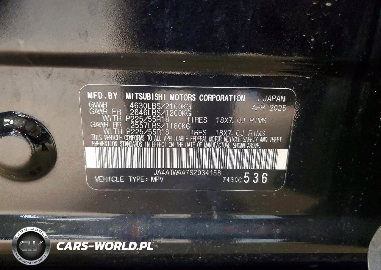 2025 Mitsubishi Eclipse Cross Se VIN:JA4ATWAA7SZ034158 - 13