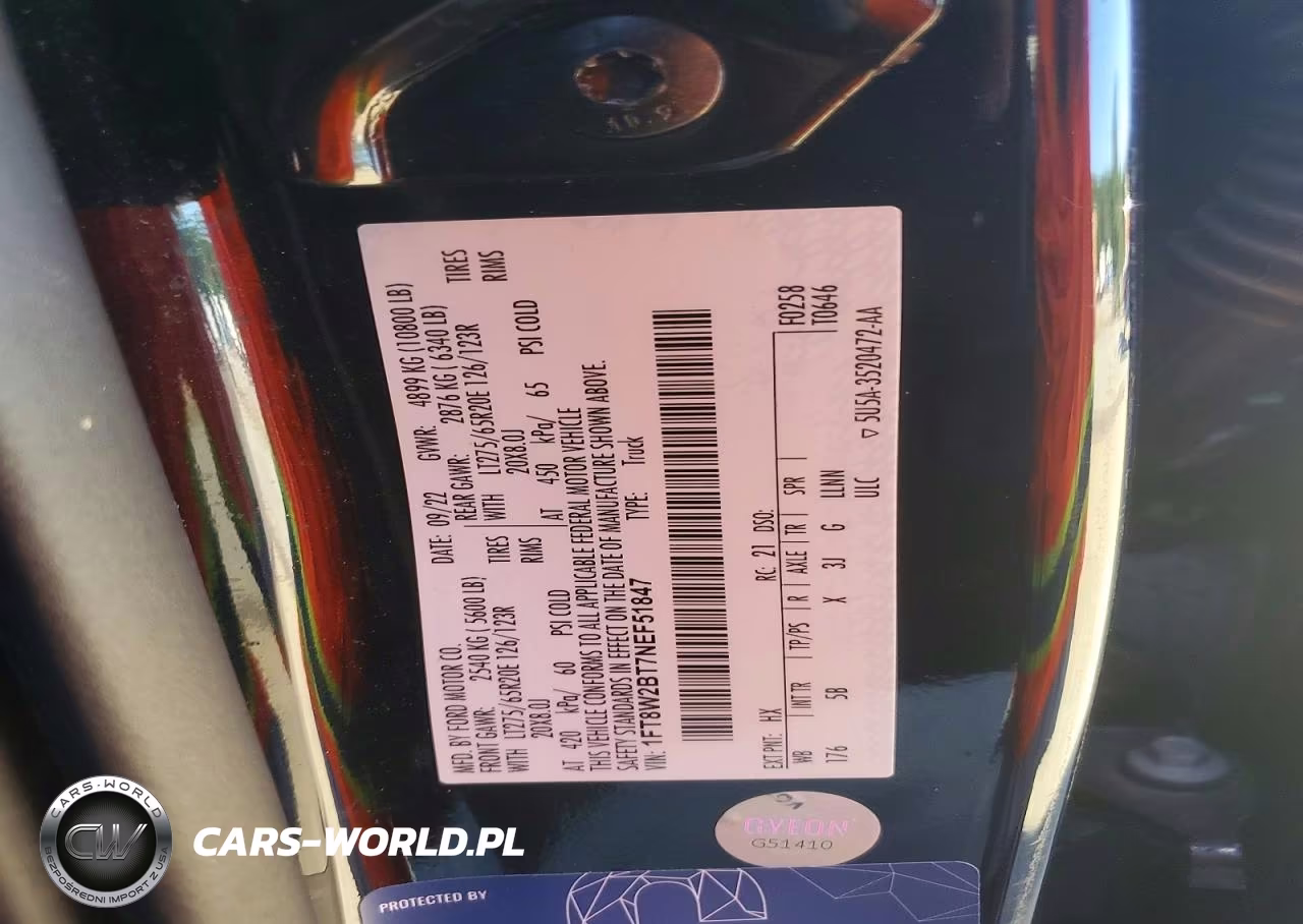 2022 Ford F250 Super Duty VIN:1FT8W2BT7NEF51847 - 12