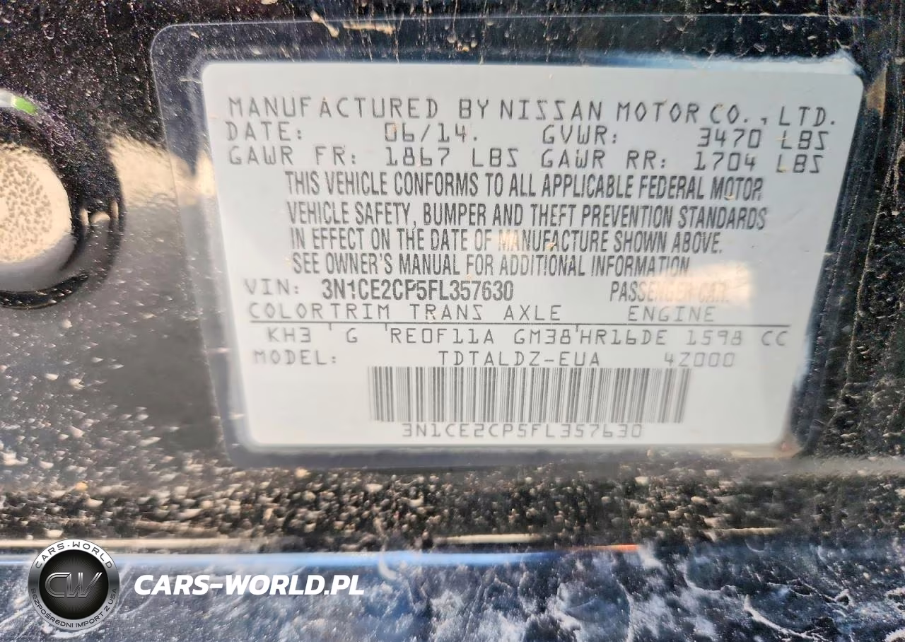 2015 Nissan Versa Note Sv VIN:3N1CE2CP5FL357630 - 12