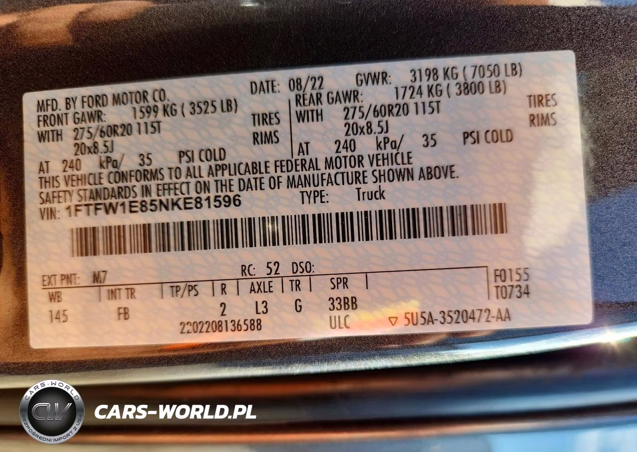 2022 Ford F150 Supercrew VIN:1FTFW1E85NKE81596 - 12