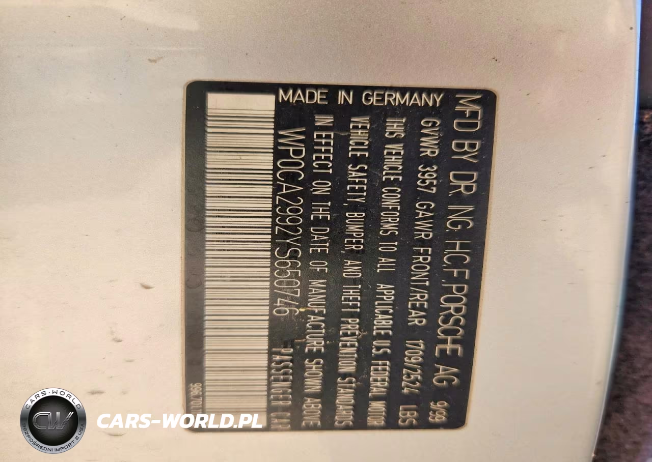2000 Porsche 911 Carrera 2 VIN:WP0CA2992YS650746 - 12