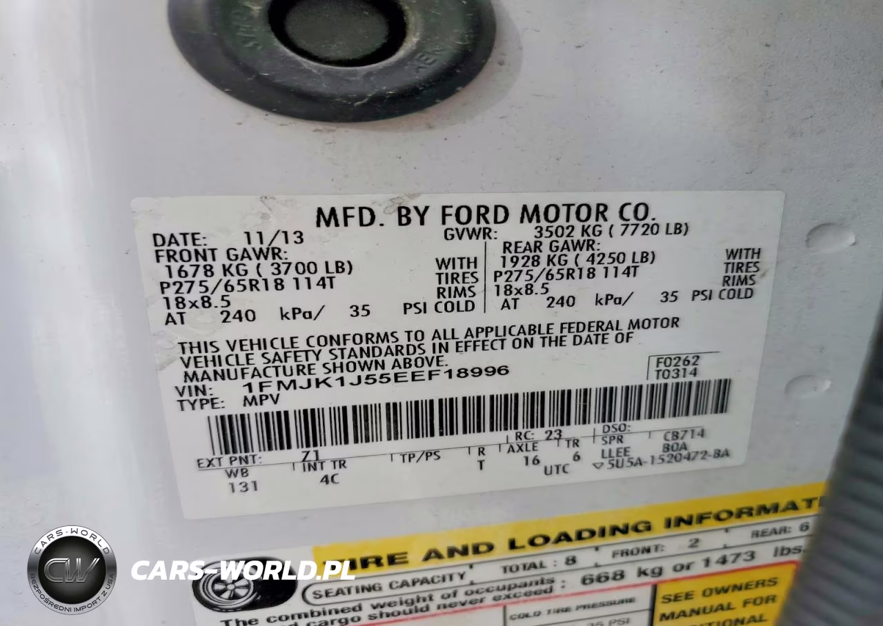 2014 Ford Expedition El Xlt VIN:1FMJK1J55EEF18996 - 13