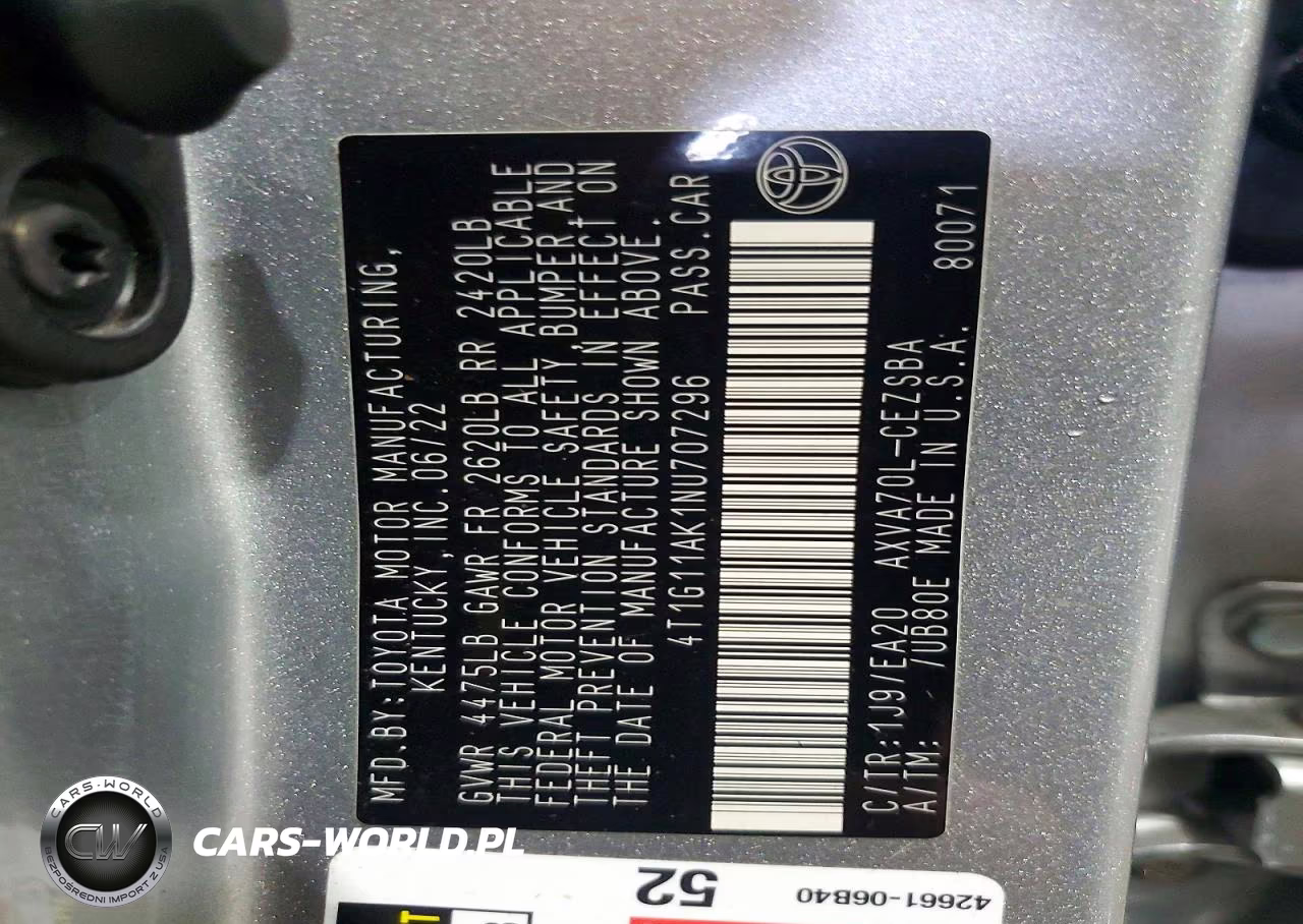 2022 Toyota Camry Se VIN:4T1G11AK1NU707296 - 14