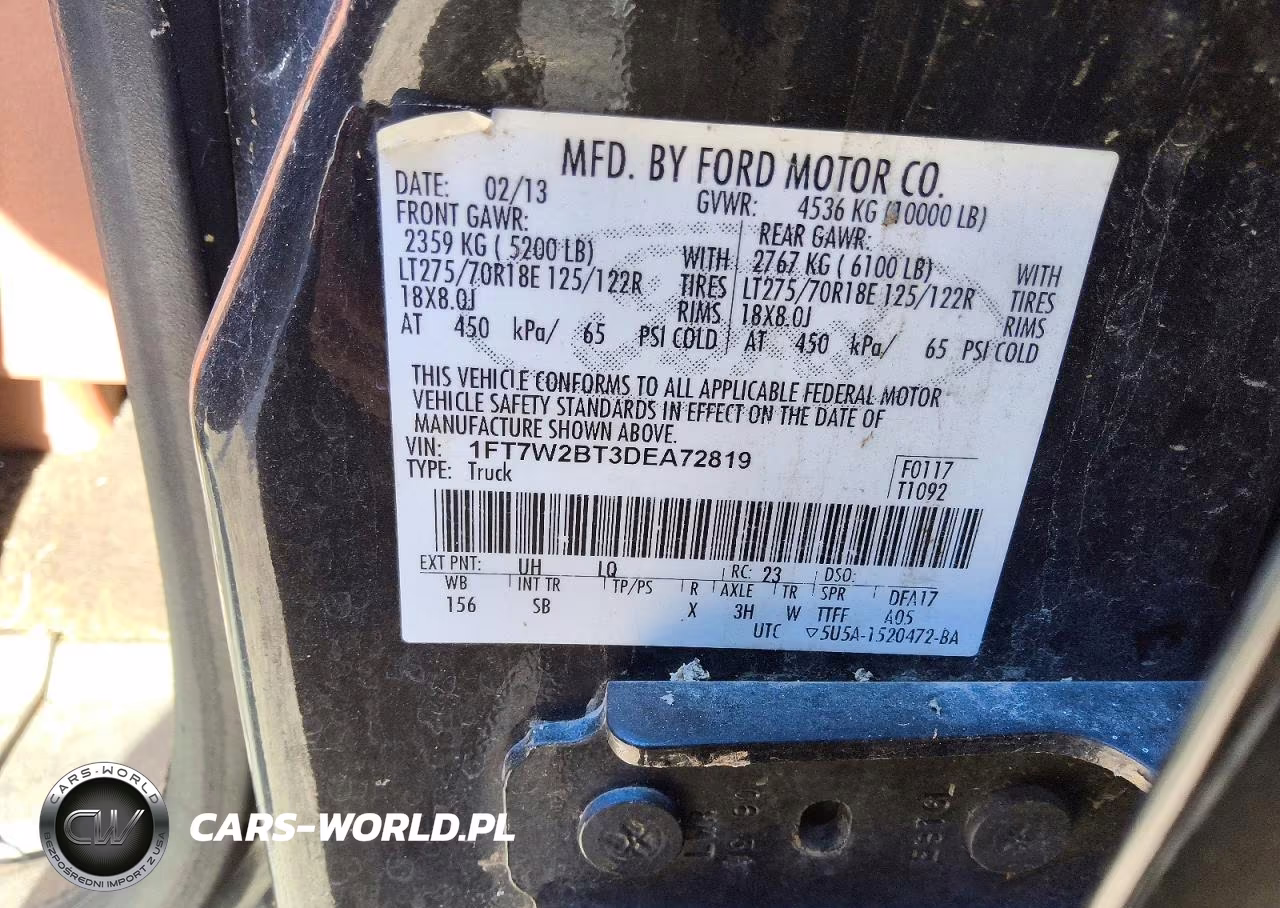 2013 Ford F250 Super Duty VIN:1FT7W2BT3DEA72819 - 12