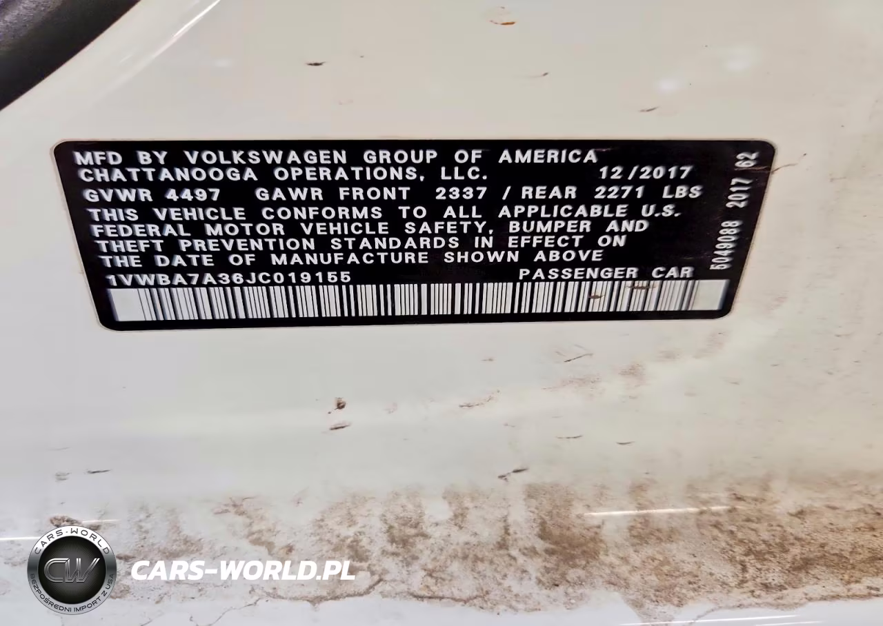 2018 Volkswagen Passat Se VIN:1VWBA7A36JC019155 - 13