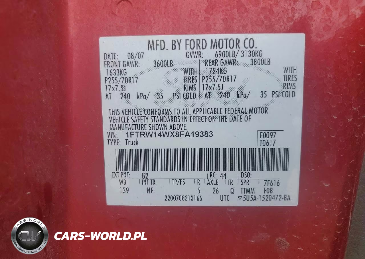 2008 Ford F150 Supercrew VIN:1FTRW14WX8FA19383 - 12