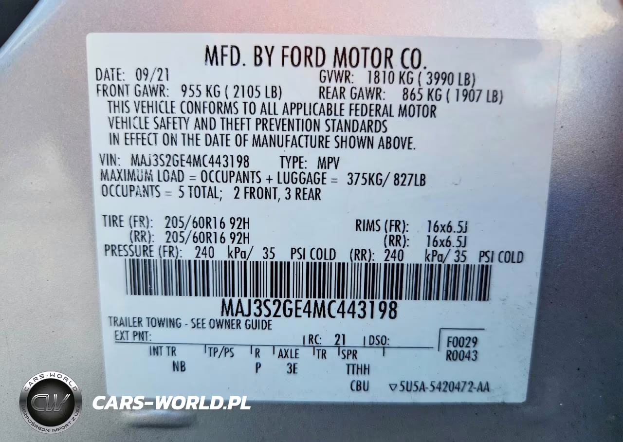 2021 Ford Ecosport Se VIN:MAJ3S2GE4MC443198 - 14