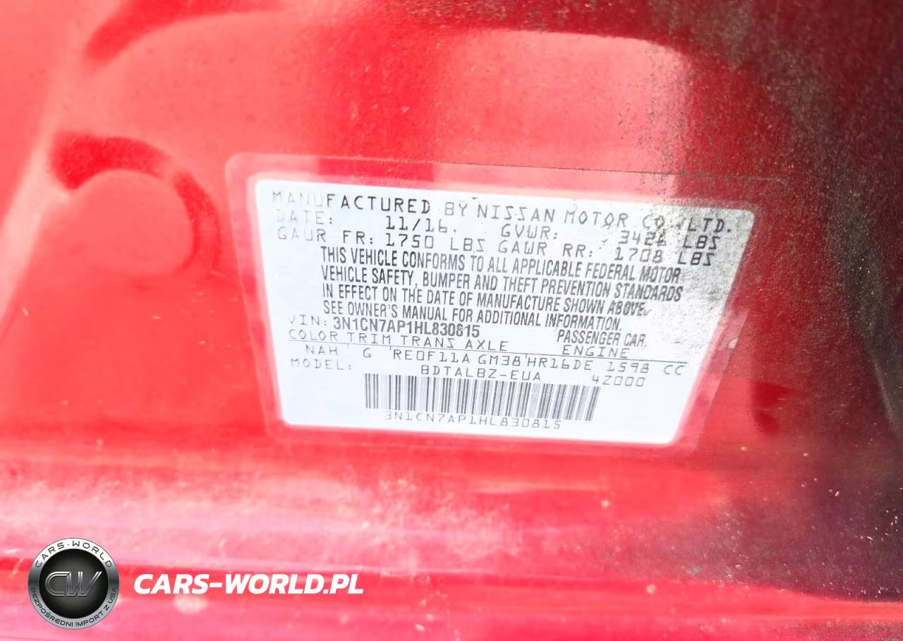 2017 Nissan Versa 1.6 Sv VIN:3N1CN7AP1HL830815 - 12