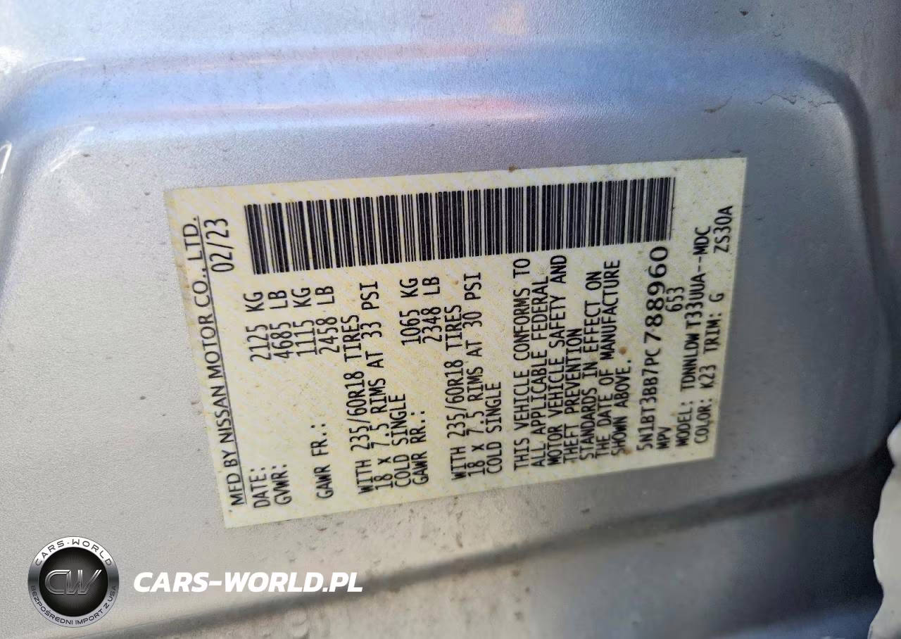 2023 Nissan Rogue Sv VIN:5N1BT3BB7PC788960 - 13