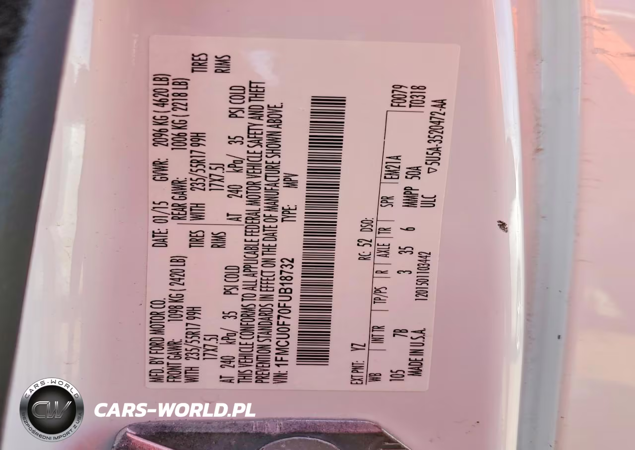 2015 Ford Escape S VIN:1FMCU0F70FUB18732 - 14