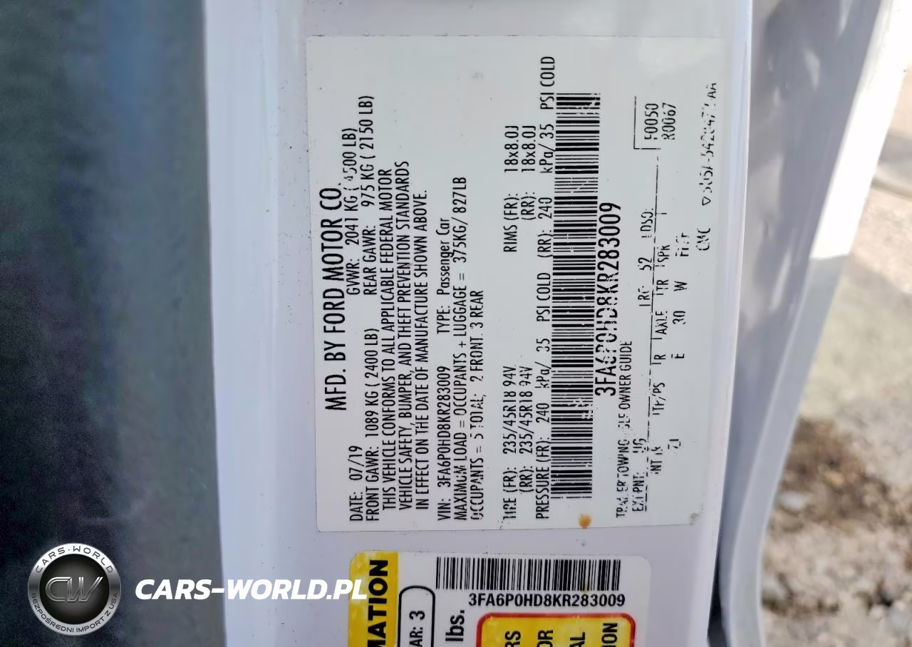 2019 Ford Fusion Se VIN:3FA6P0HD8KR283009 - 12