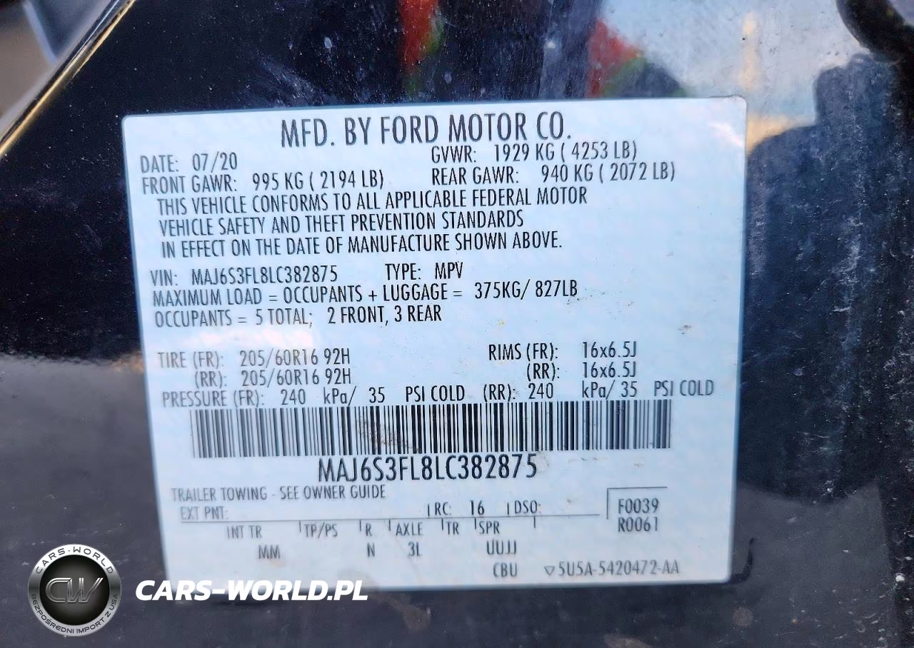 2020 Ford Ecosport S VIN:MAJ6S3FL8LC382875 - 12