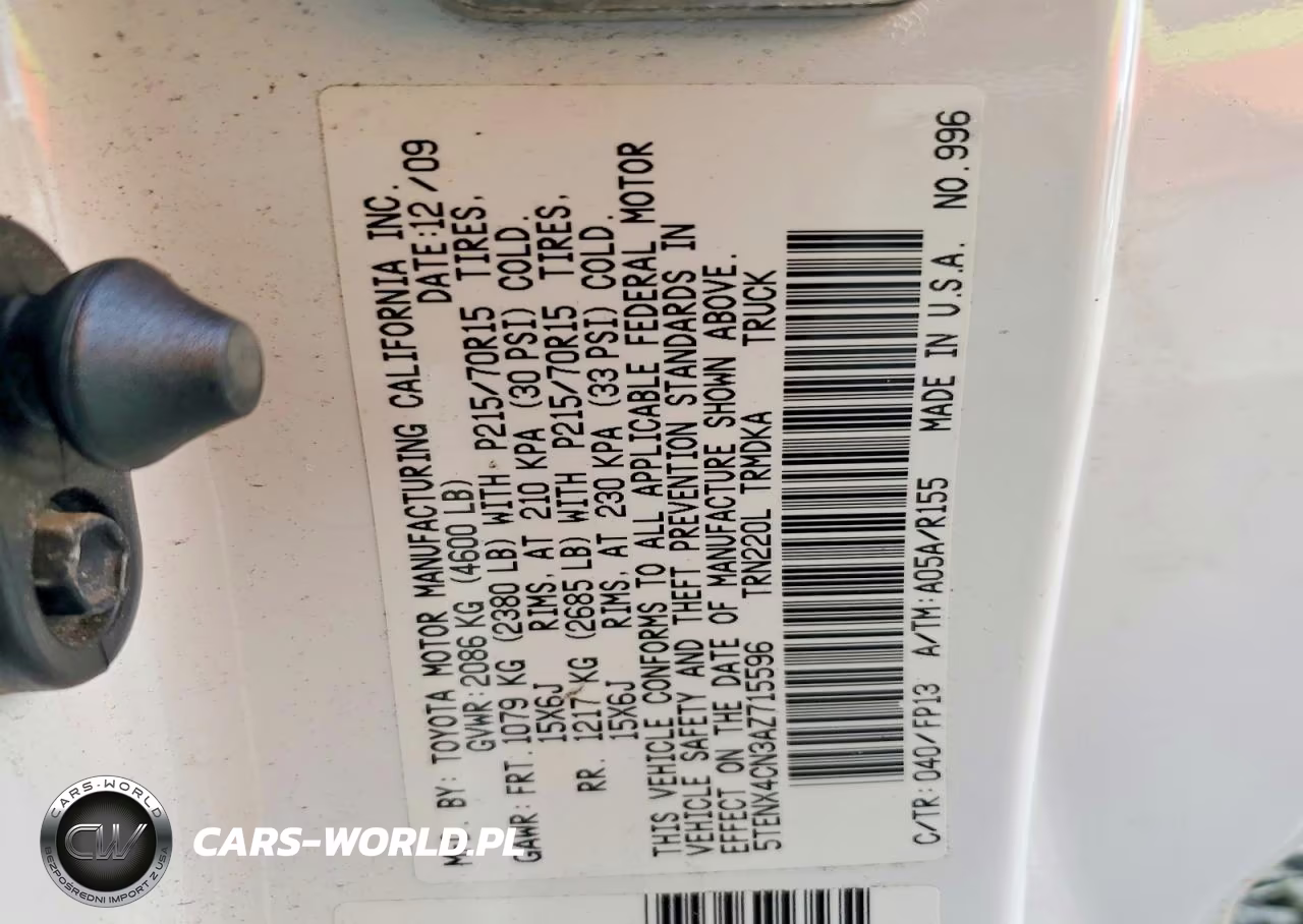 2010 Toyota Tacoma Base VIN:5TENX4CN3AZ715596 - 12