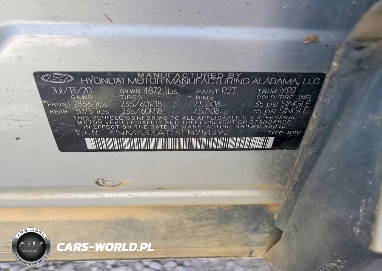 2020 Hyundai Santa Fe Sel VIN:5NMS33AD3LH251392 - 13