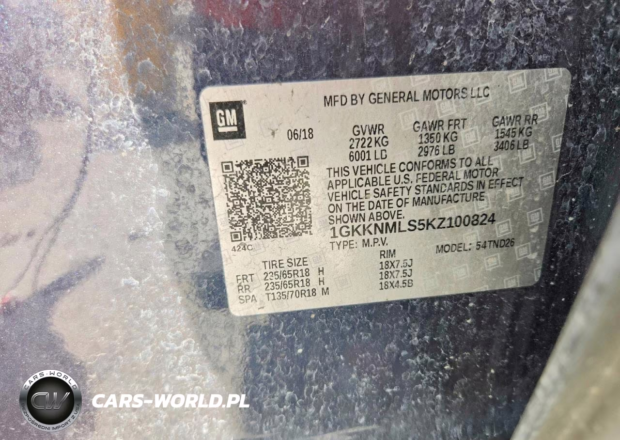 2019 GMC Acadia Slt-1 VIN:1GKKNMLS5KZ100824 - 13