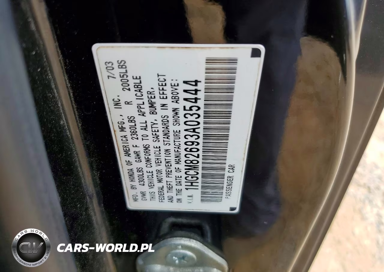 2003 Honda Accord Ex VIN:1HGCM82693A035444 - 12