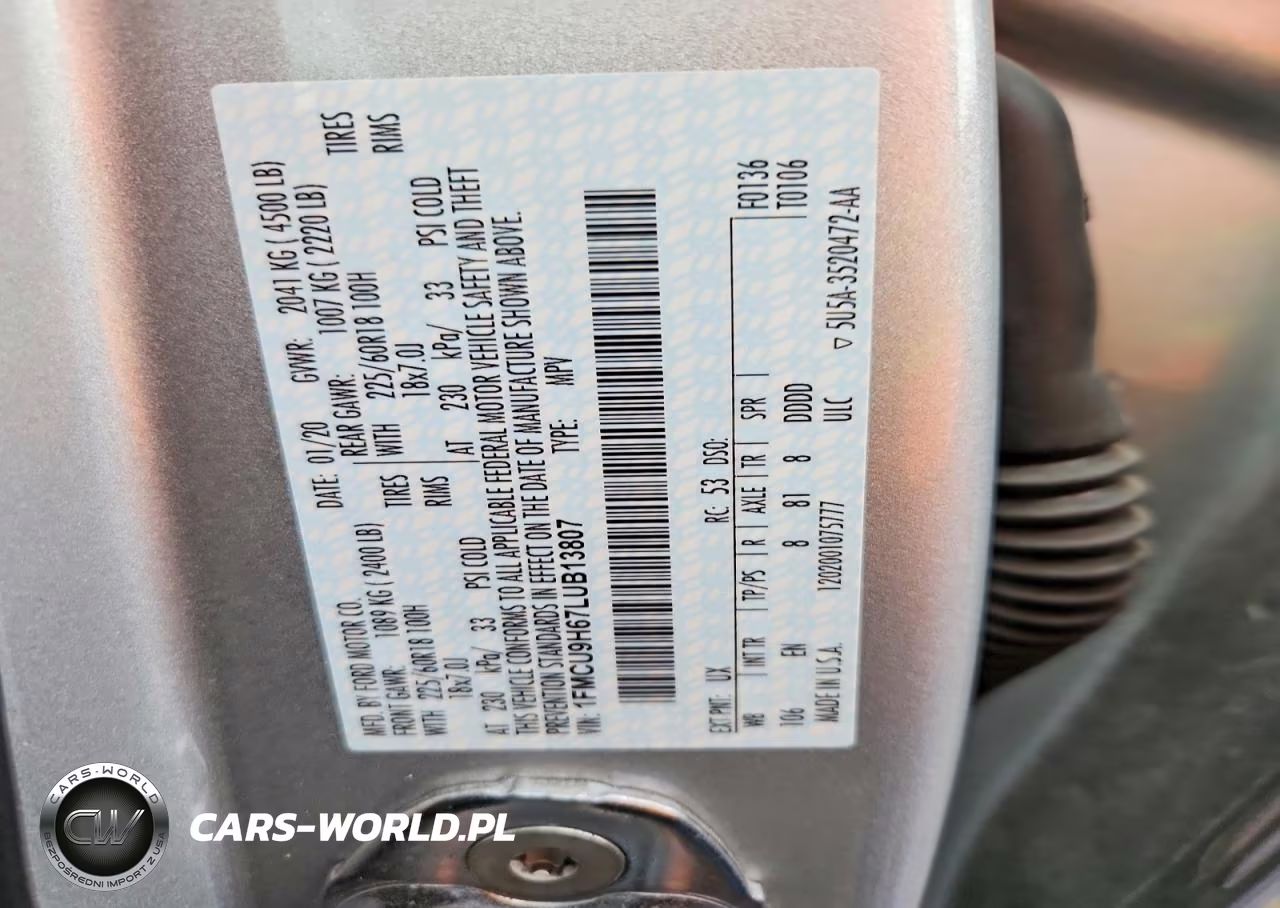2020 Ford Escape Sel VIN:1FMCU9H67LUB13807 - 13