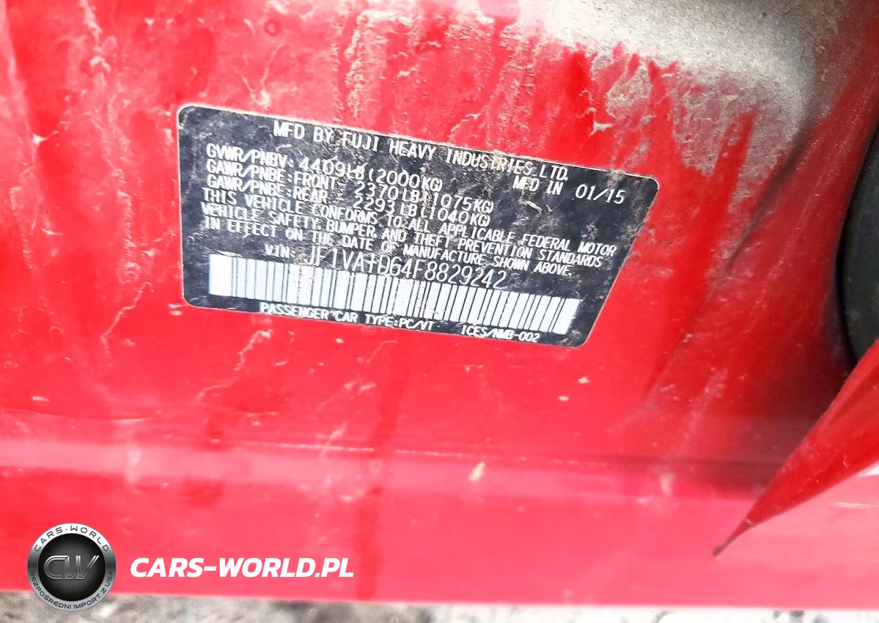 2015 Subaru Wrx Premium VIN:JF1VA1D64F8829242 - 13