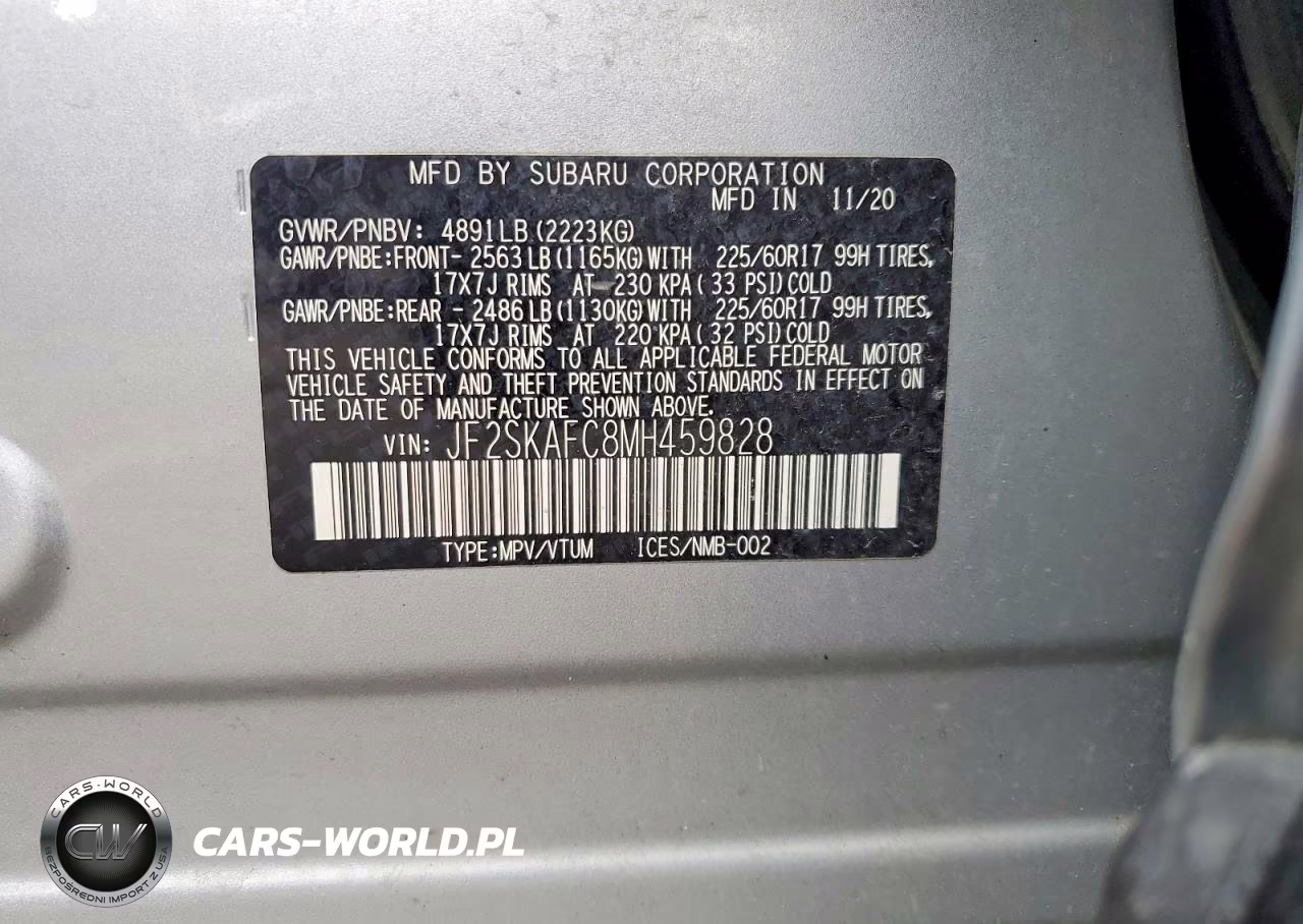 2021 Subaru Forester Premium VIN:JF2SKAFC8MH459828 - 12
