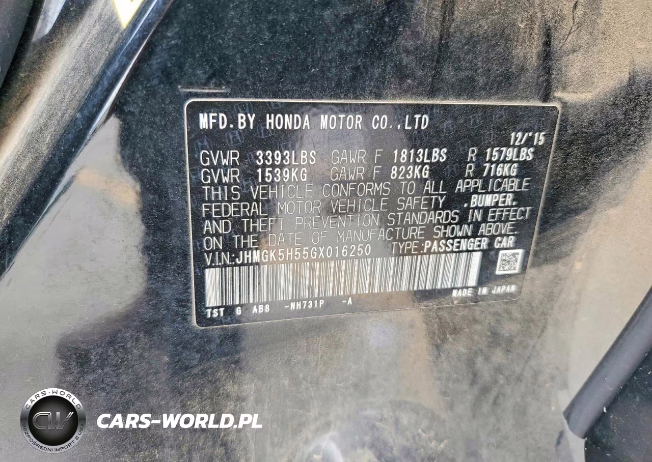 2016 Honda Fit VIN:JHMGK5H55GX016250 - 12