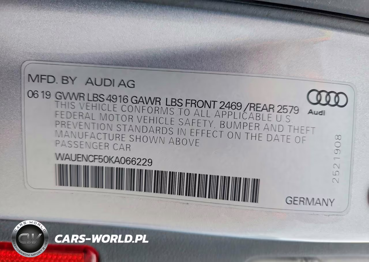2019 Audi A5 Premium Plus S-Line VIN:WAUENCF50KA066229 - 12