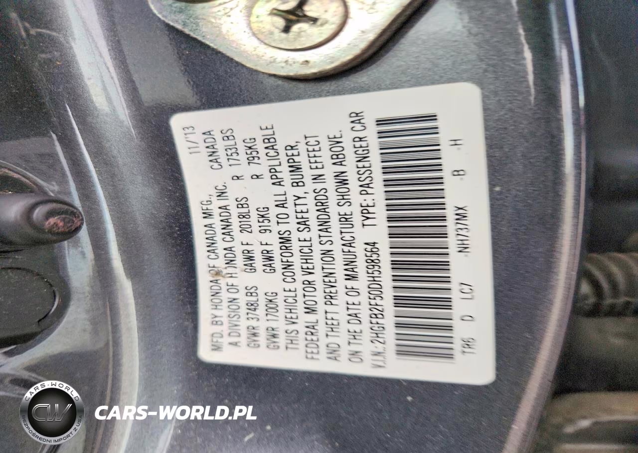 2013 Honda Civic Lx VIN:2HGFB2F50DH598564 - 12