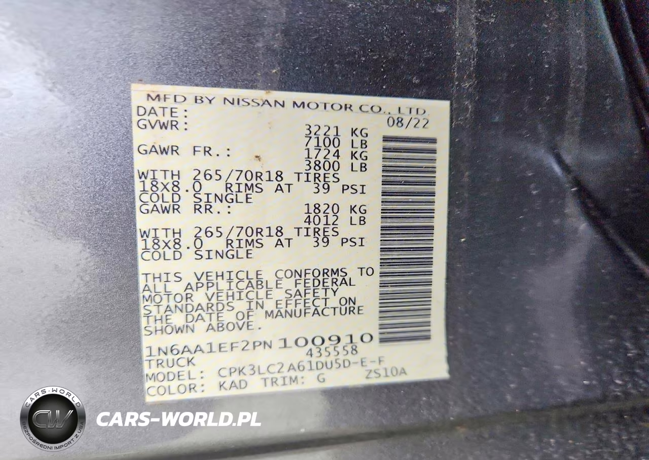 2023 Nissan Titan Sv VIN:1N6AA1EF2PN100910 - 12
