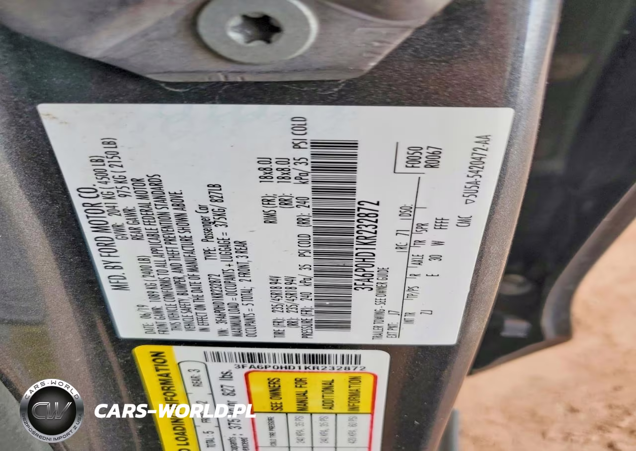 2019 Ford Fusion Se VIN:3FA6P0HD1KR232872 - 13