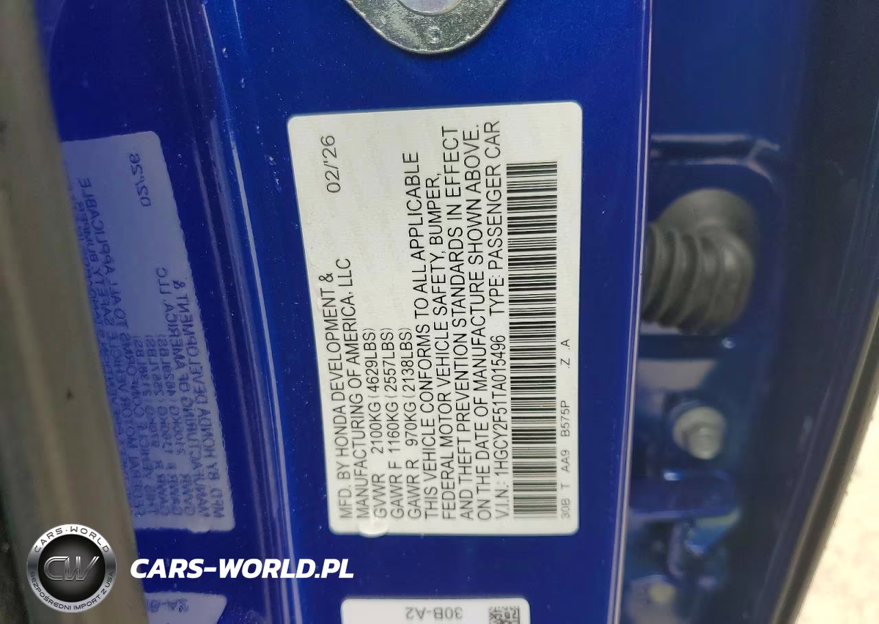 2026 Honda Accord Hybrid Sport VIN:1HGCY2F51TA015496 - 12