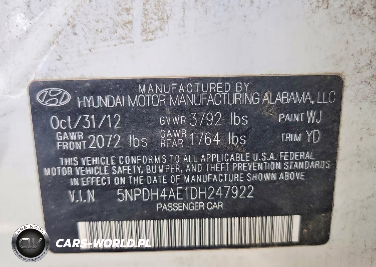 2013 Hyundai Elantra Gls VIN:5NPDH4AE1DH247922 - 12