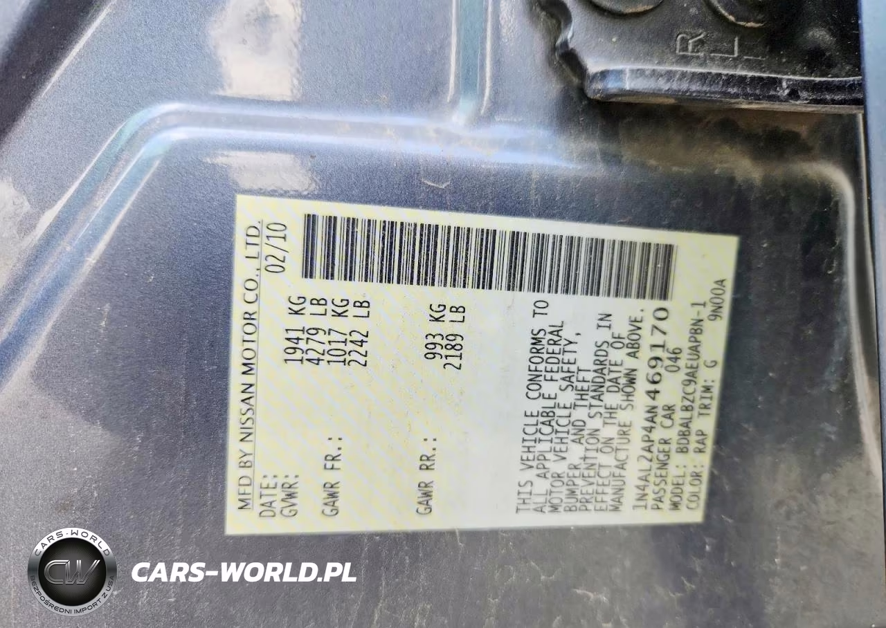 2010 Nissan Altima 2.5 VIN:1N4AL2AP4AN469170 - 13